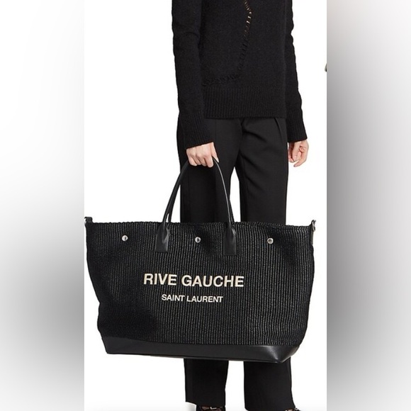TREND 2025 NWT Huge YSL Tote raffia Saint Laurent Rive Gauche - Picture 6 of 8
